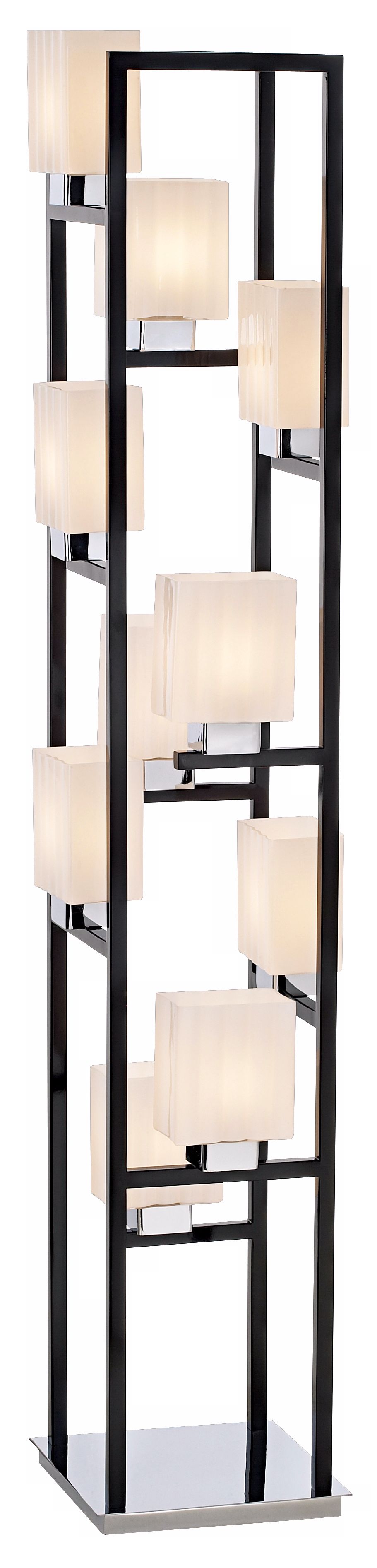 Possini Euro Design Ribbed Glass 10-Light Tower Floor Lamp