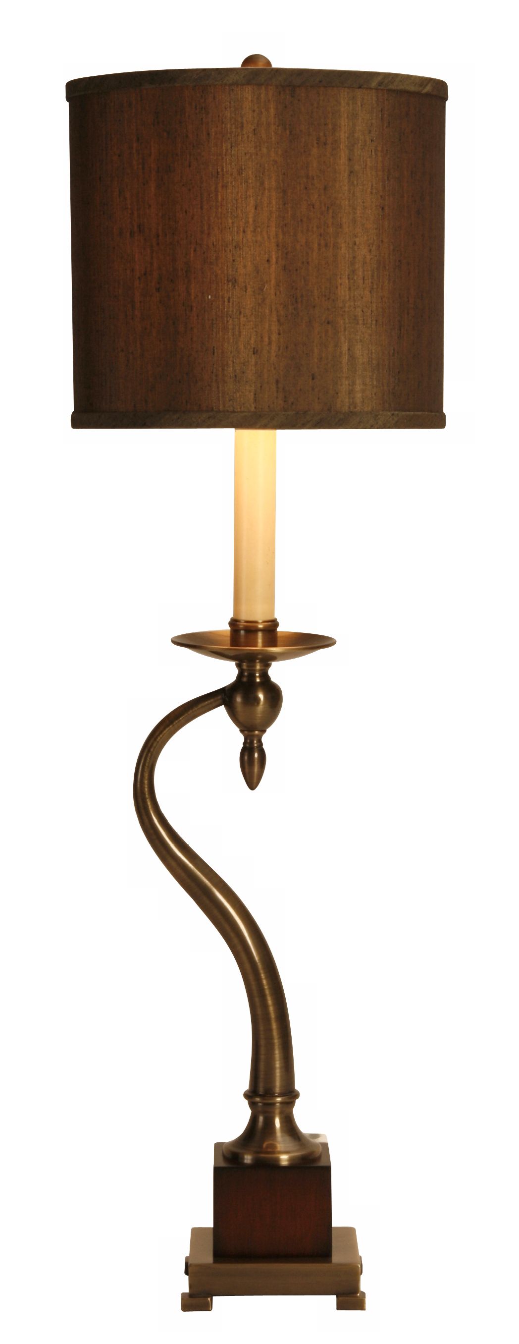 Raschella Bronze Curved Candlestick Buffet Lamp