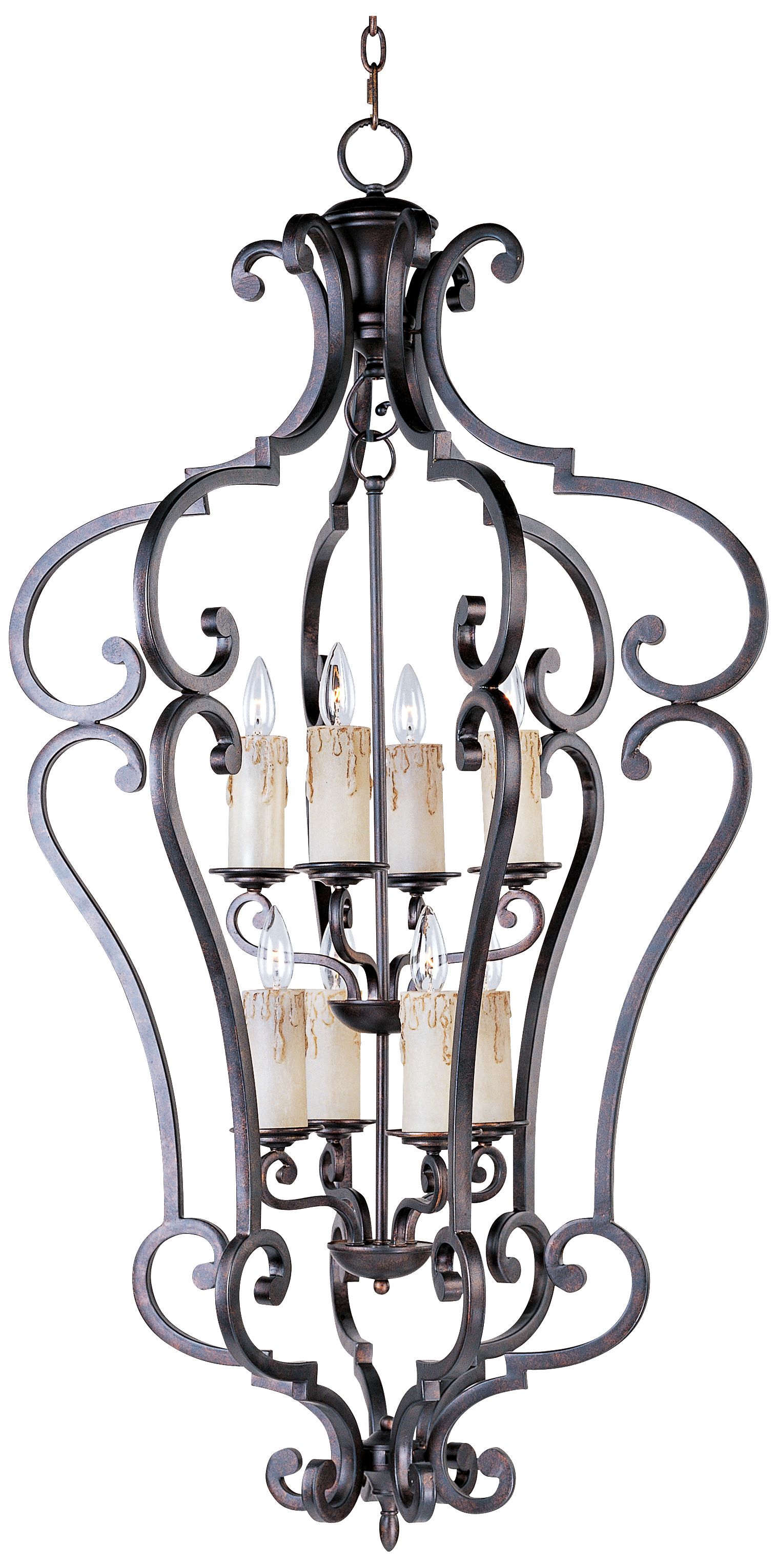 Empress Colonial Umber Finish 8-Light Pendant Chandelier