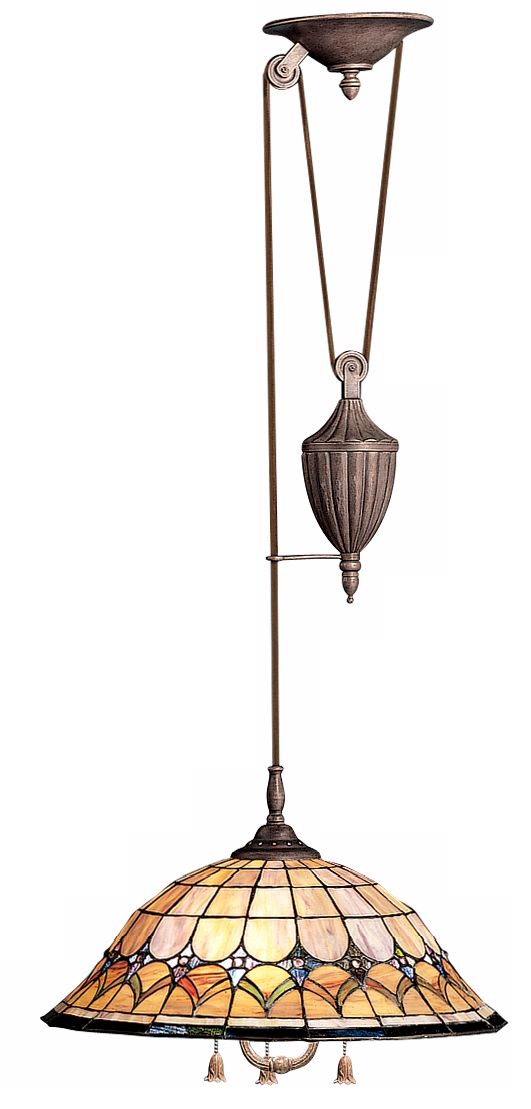Tiffany Pull-Chain Pendant Chandelier