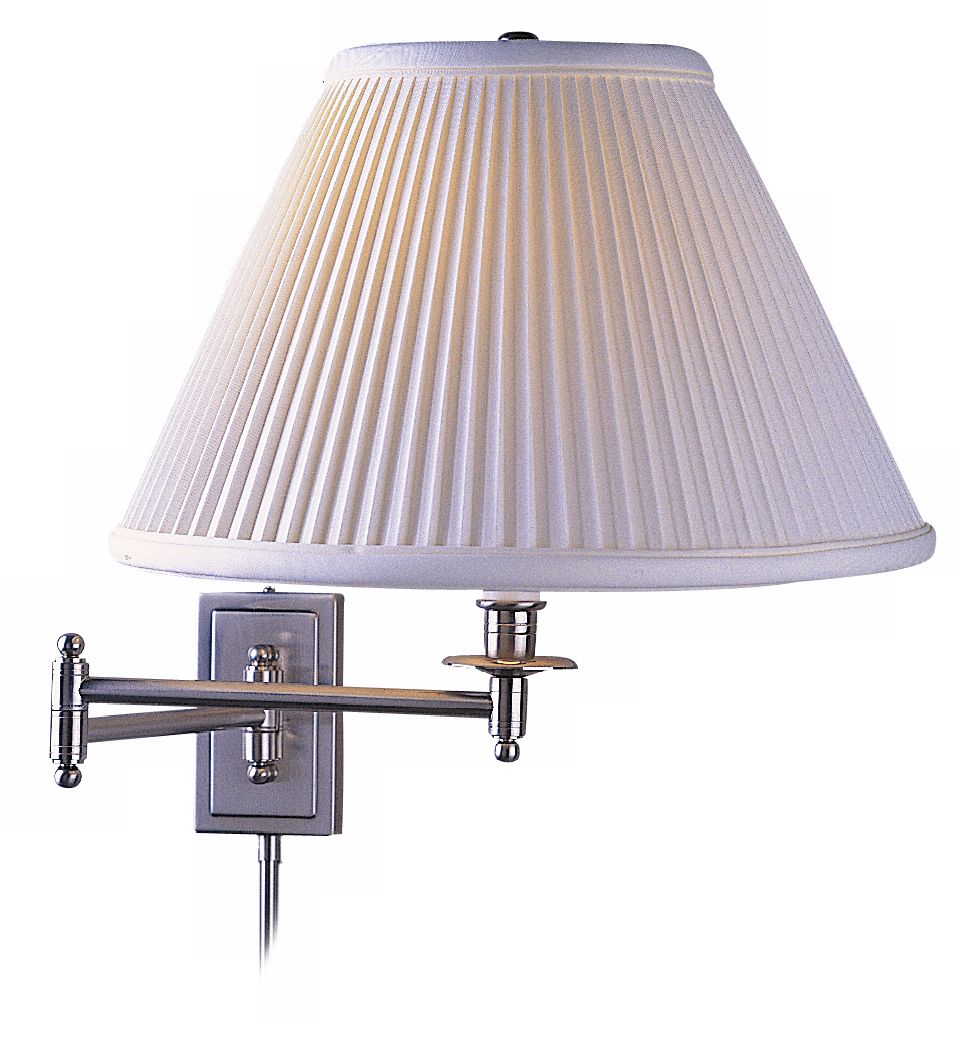 Kinetic Collection Brushed Chrome Pleated Plug-In Swing Arm