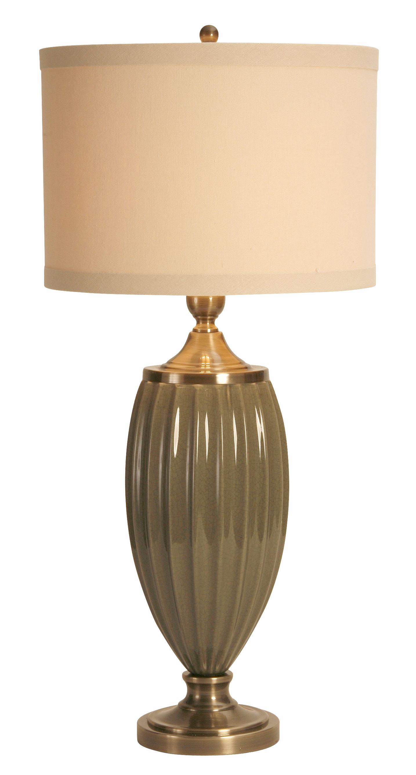 Raschella Sage Green Fluted Ceramic Table Lamp