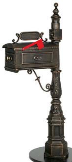 Decorative Curbside Veranda Bronze Post Mailbox 11685