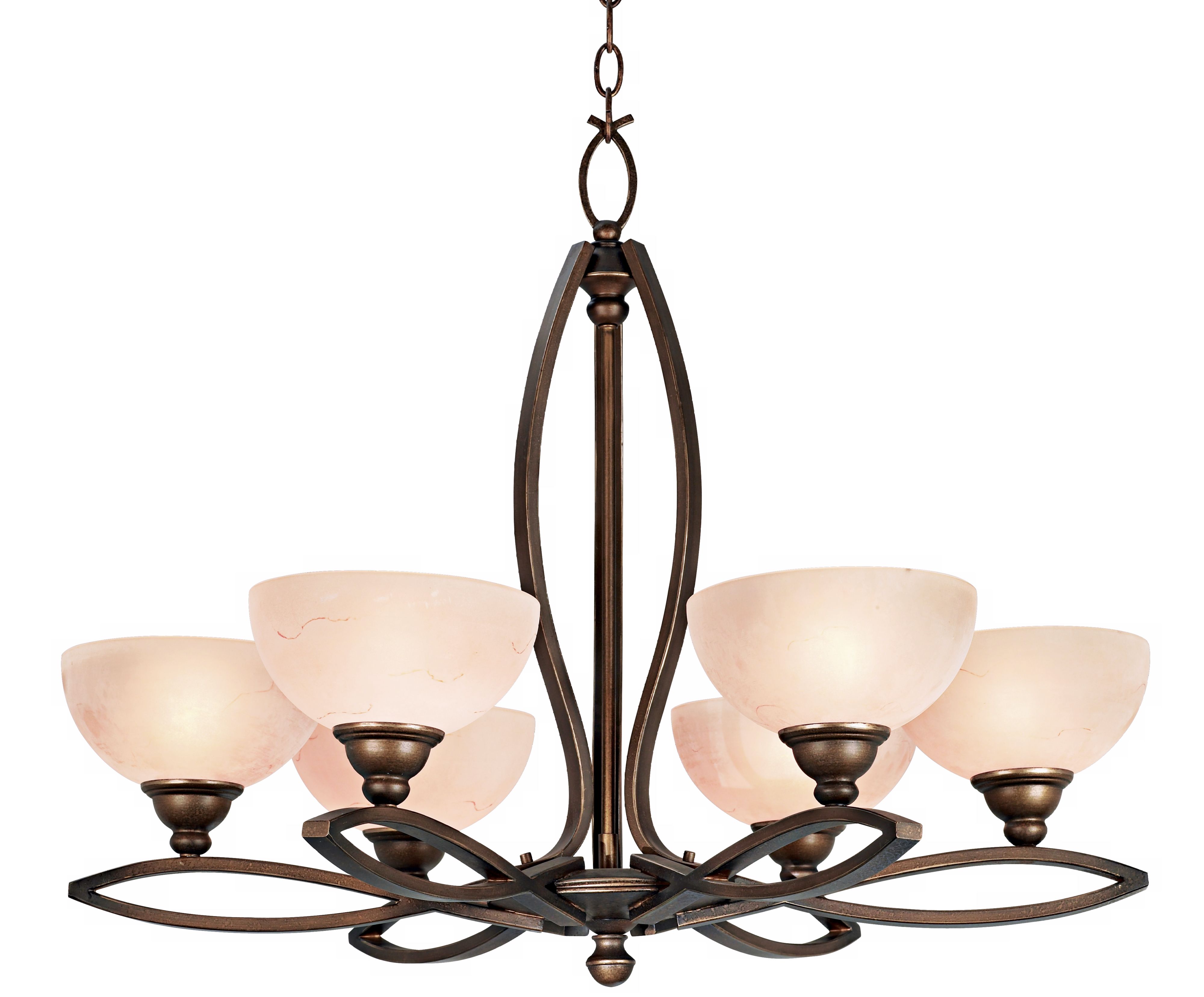 6-Light Rust 28 3/4" Wide Chandelier