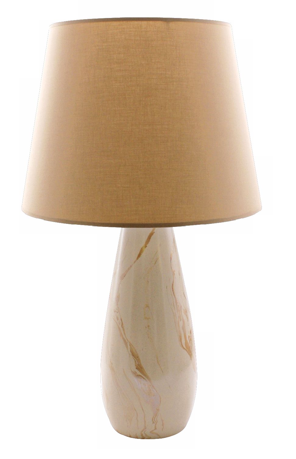 Haeger Potteries Creme Malfi Ceramic Tear Drop Table Lamp