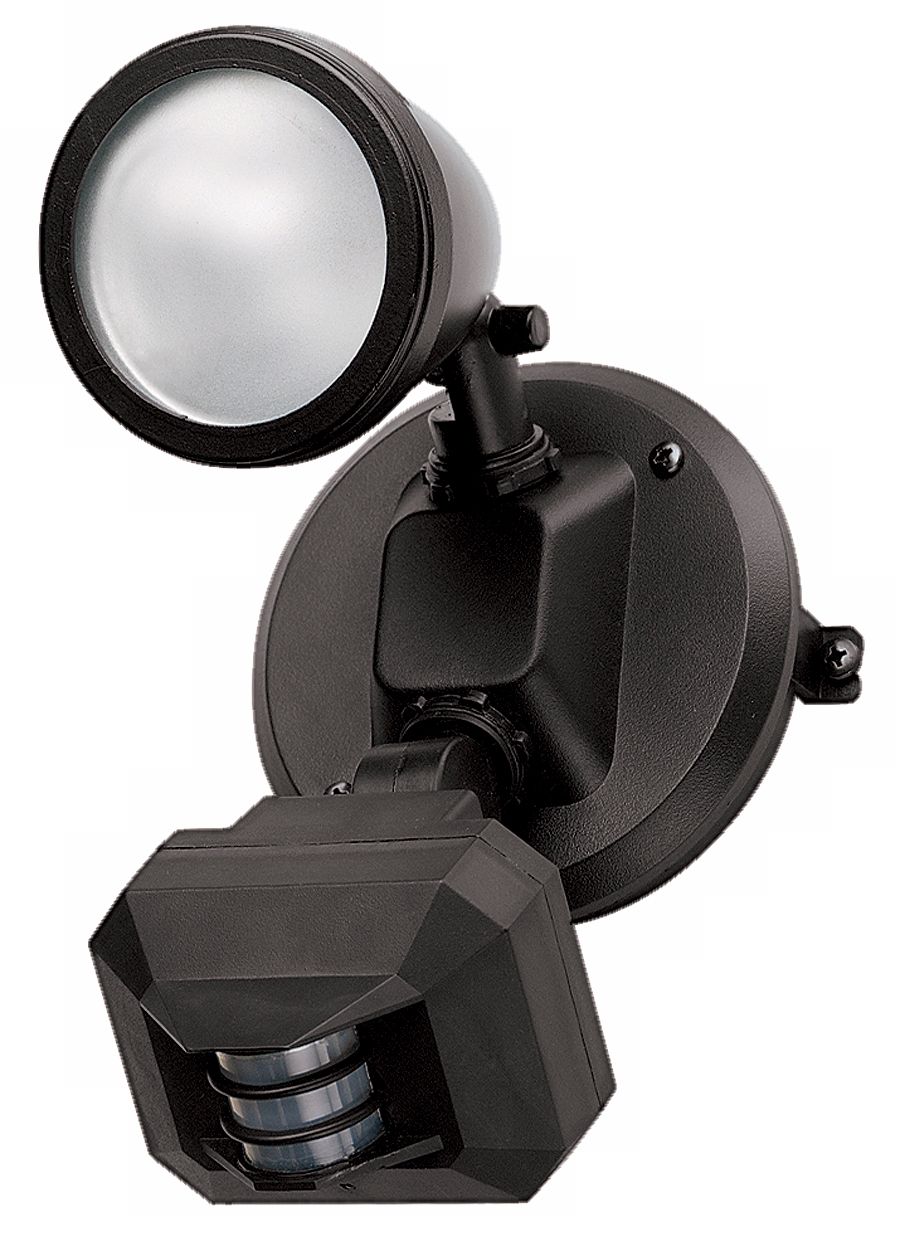 One Light Spot with Motion Sensor Black Outdoor Light