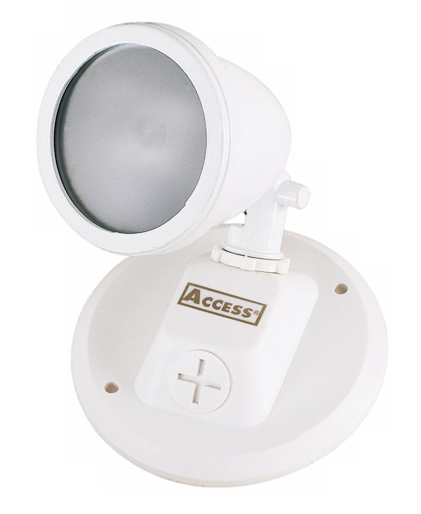 One Light White Halogen Outdoor Spotlight