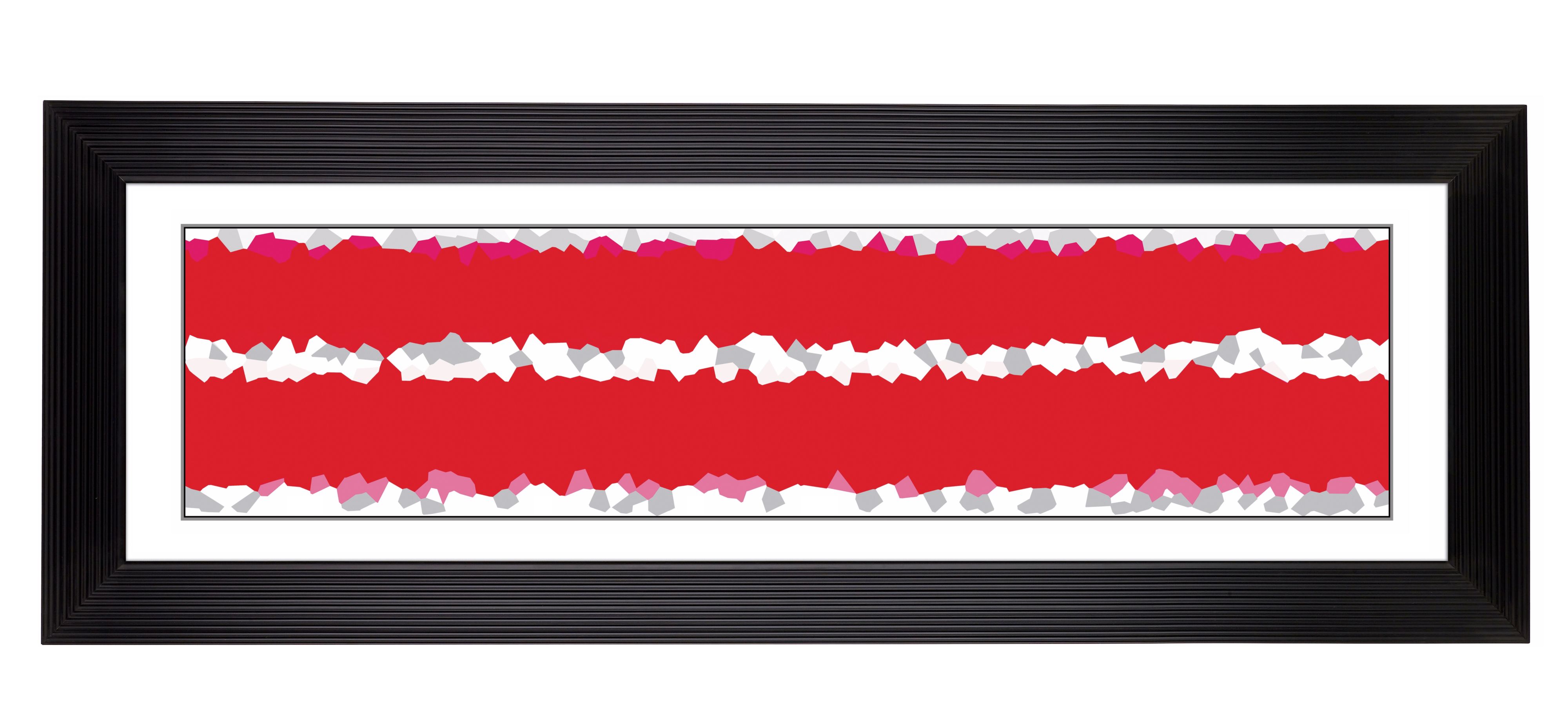 Giclee Red Soundwaves 52 1/8" Wide Wall Art
