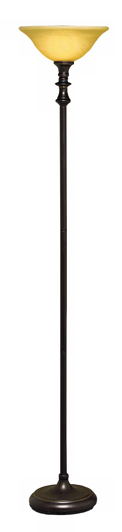 Bronze Finish Champagne Glass Torchiere Floor Lamp