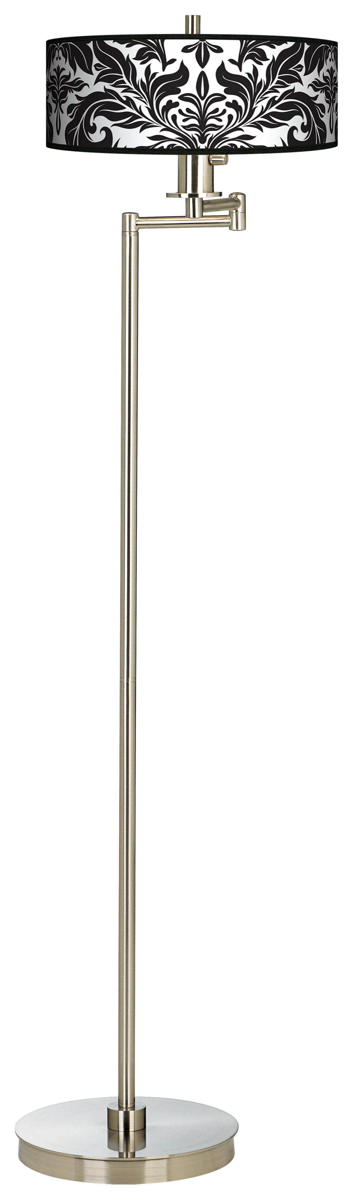 Black Tapestry Energy Efficient Swing Arm Floor Lamp