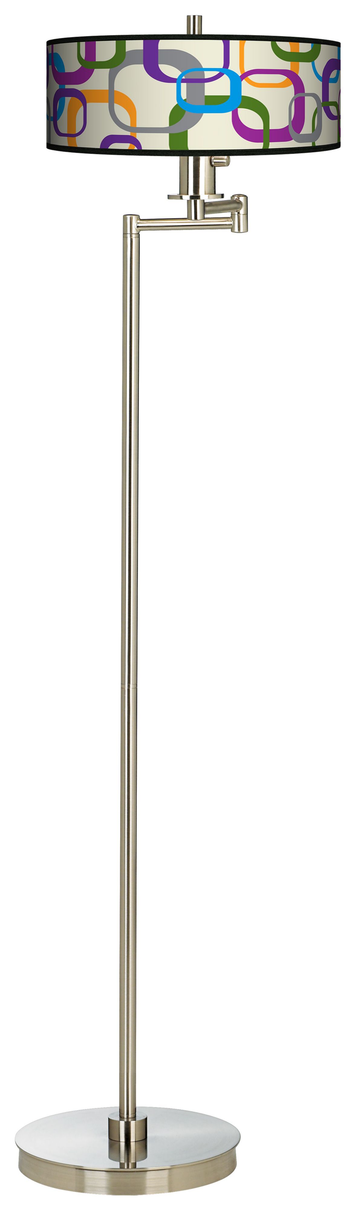 Retro Squares Scramble Energy Efficient Swing Arm Floor Lamp
