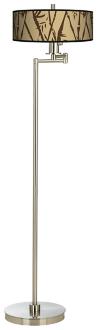 Earth Bamboo Energy Efficient Swing Arm Floor Lamp 13024 J9177