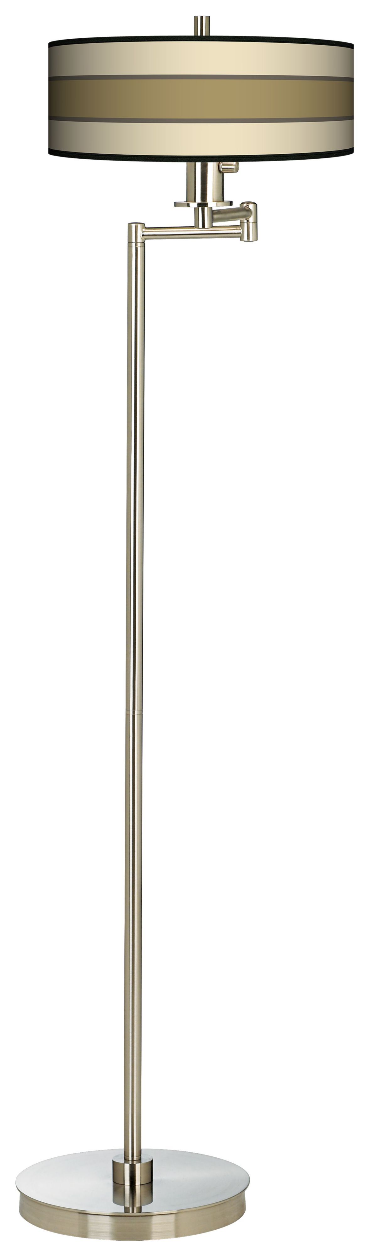 Tones Of Beige Energy Efficient Swing Arm Floor Lamp