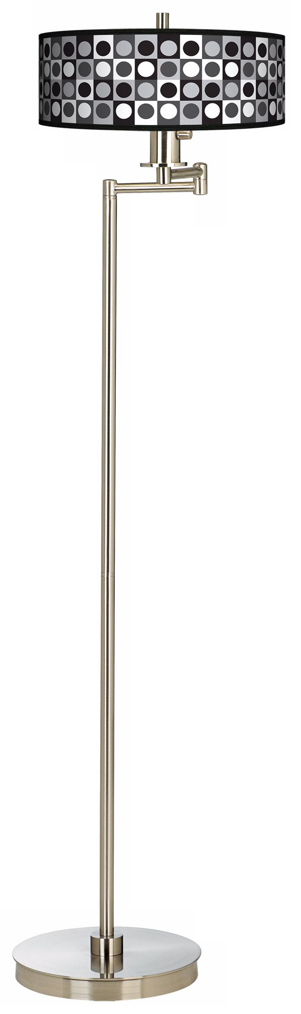Black and Grey Dotted Squares Energy Efficient Floor Lamp