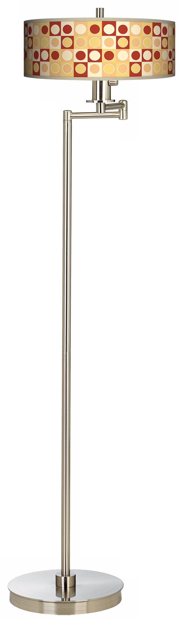 Retro Dotted Squares Energy Efficient Swing Arm Floor Lamp
