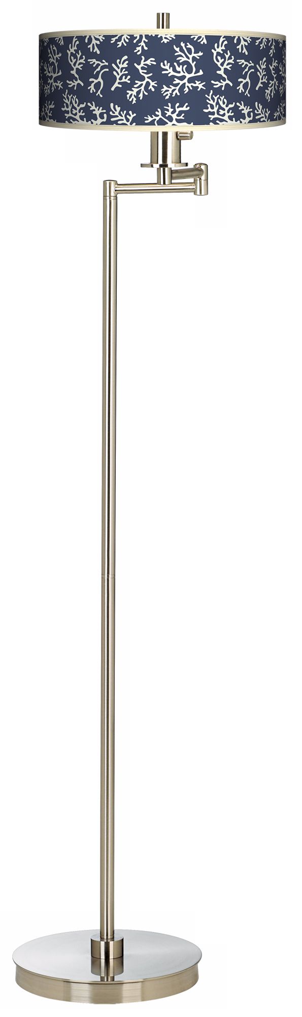 Prussian Coral Energy Efficient Swing Arm Floor Lamp