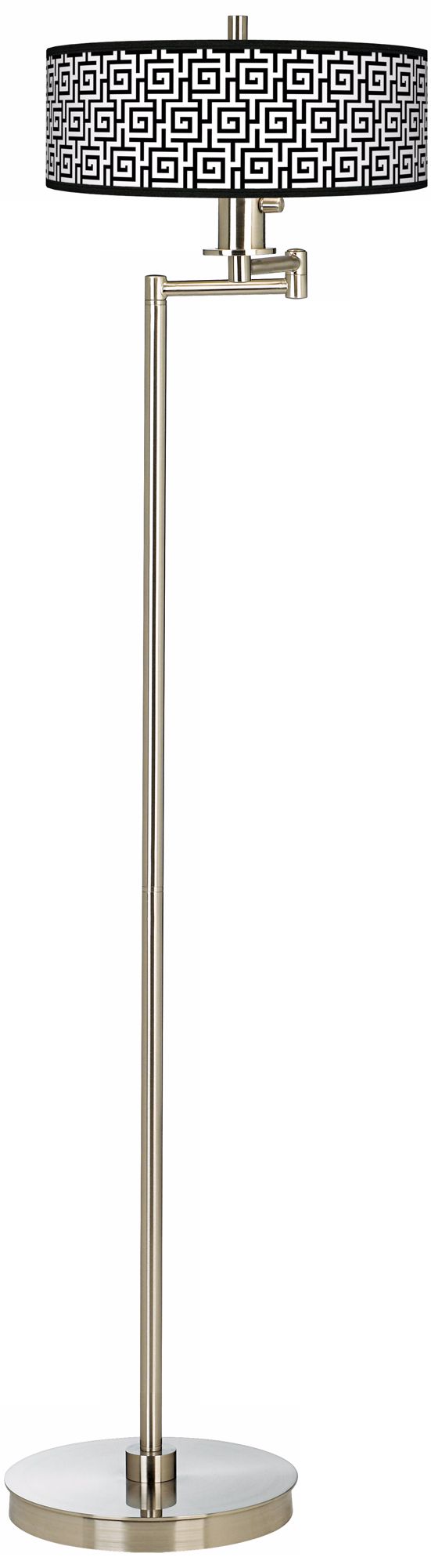 Greek Key Giclee Energy Efficient Swing Arm Floor Lamp