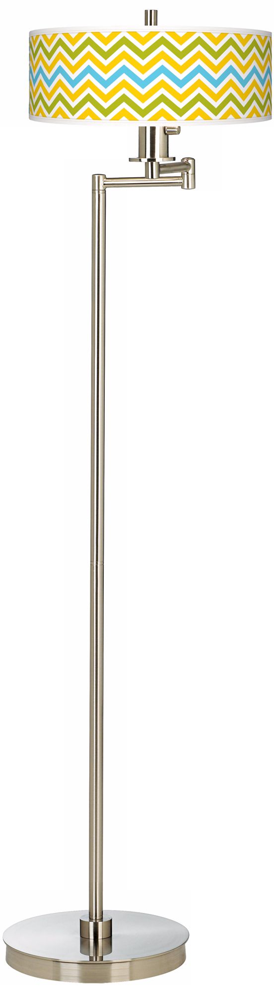 Citrus Zig Zag Giclee Energy Efficient Swing Arm Floor Lamp