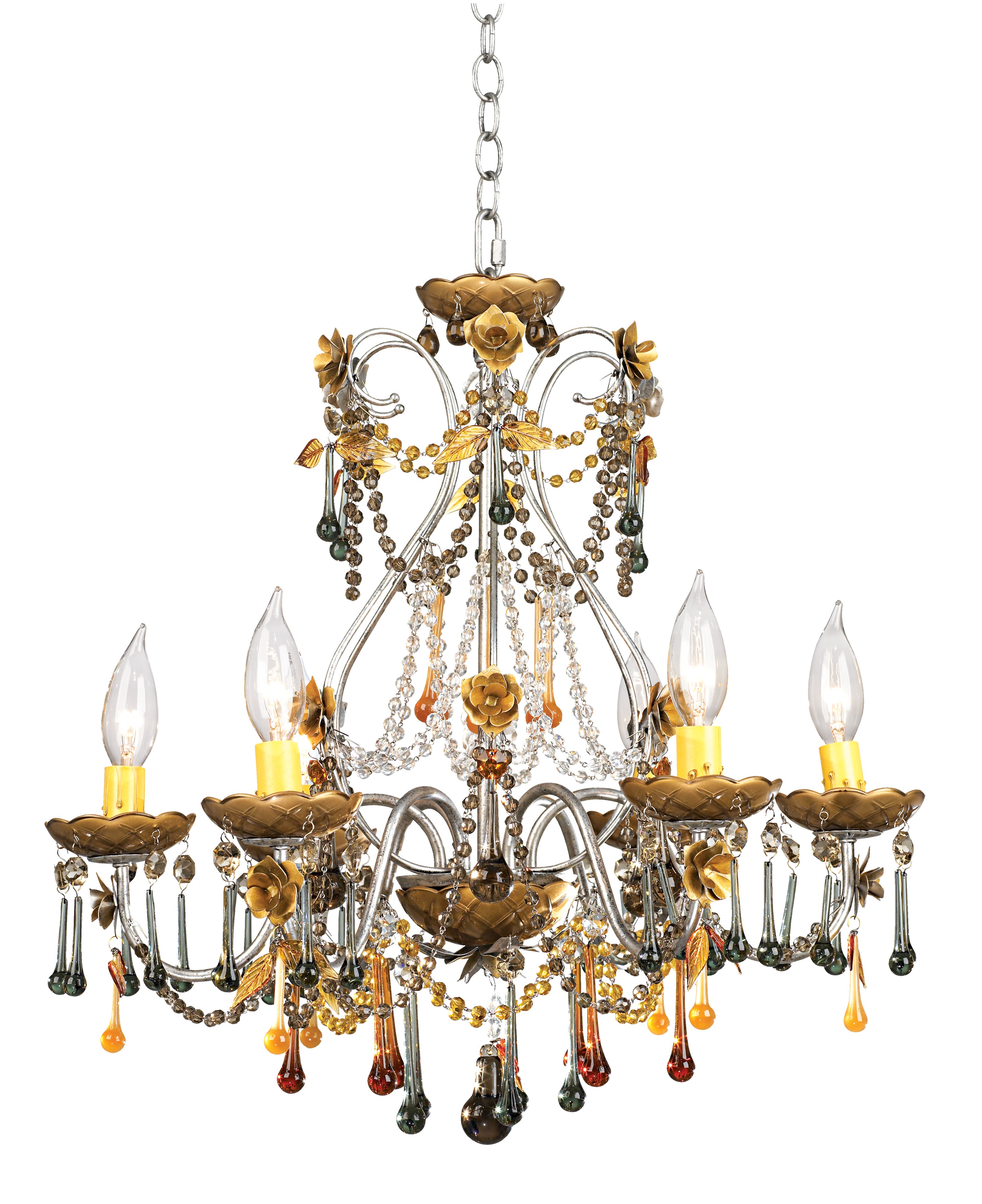 Autumn Mist Six Light Crystal Chandelier