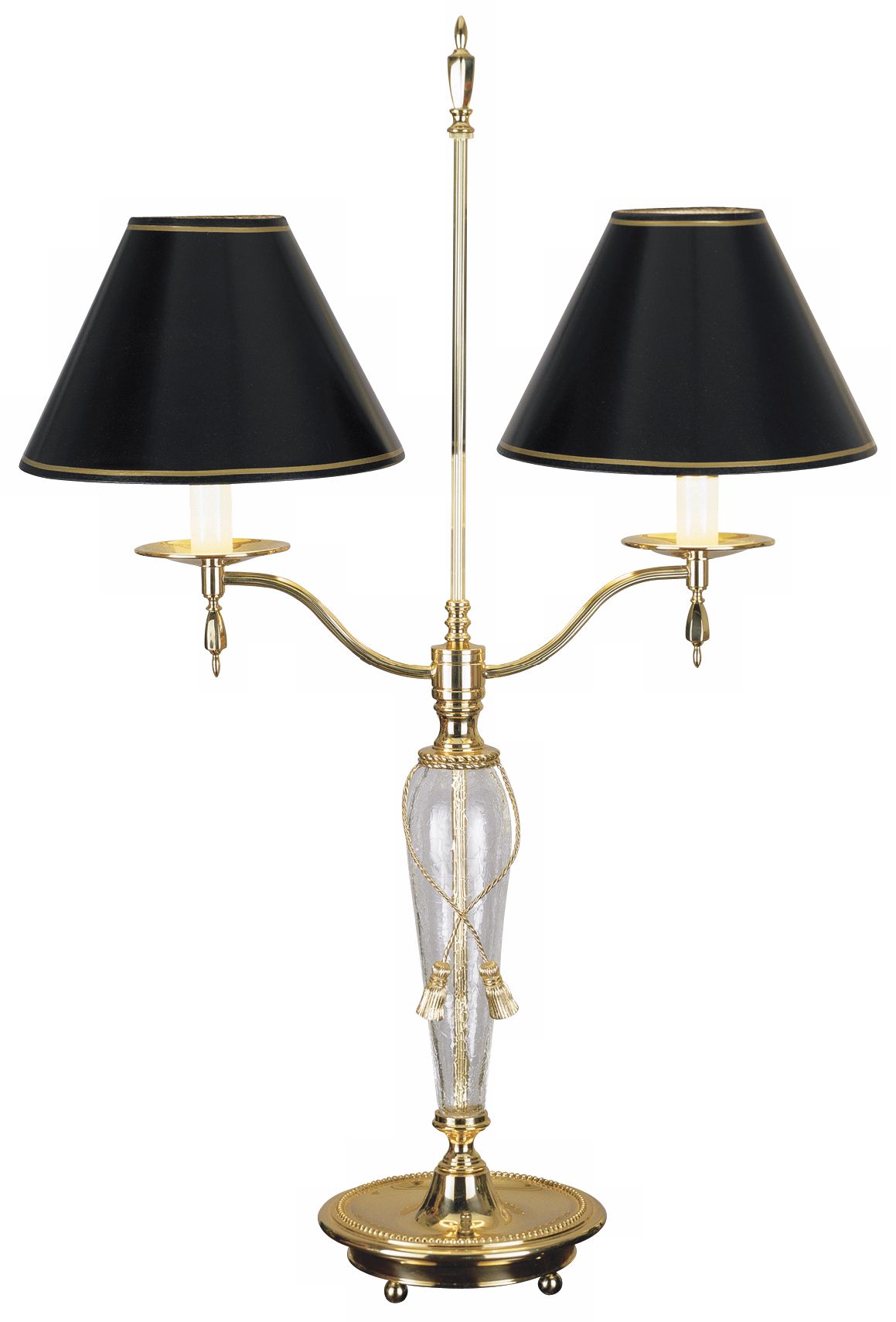 Crackled Glass Twin Arm Table Lamp