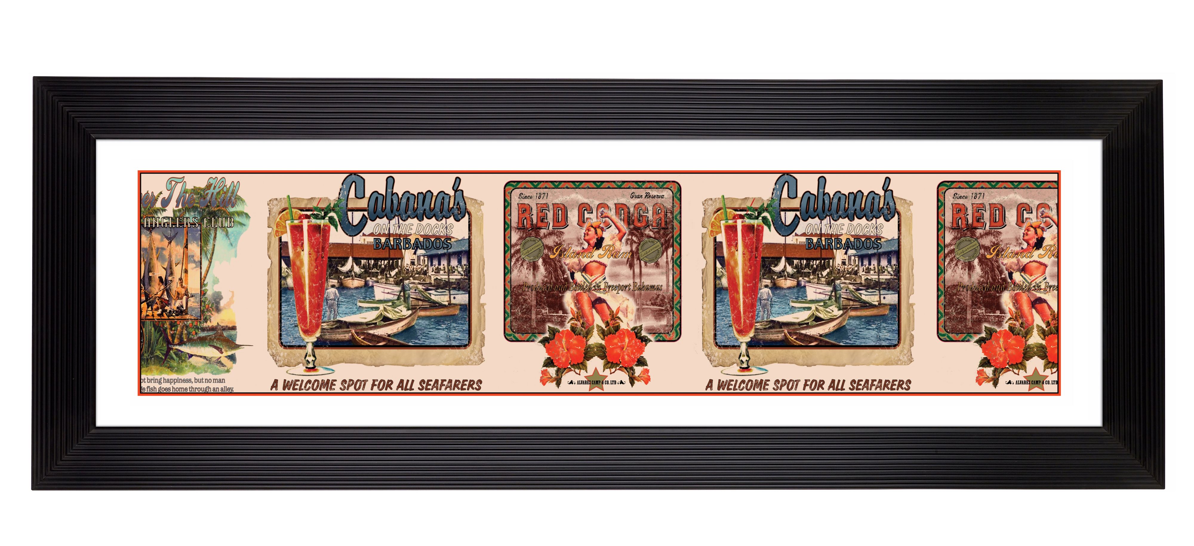 Tropical Adventure Black Frame Giclee 52 1/8" Wide Wall Art