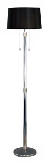 Chrome Finish Black Cylinder Shade Floor Lamp 13258