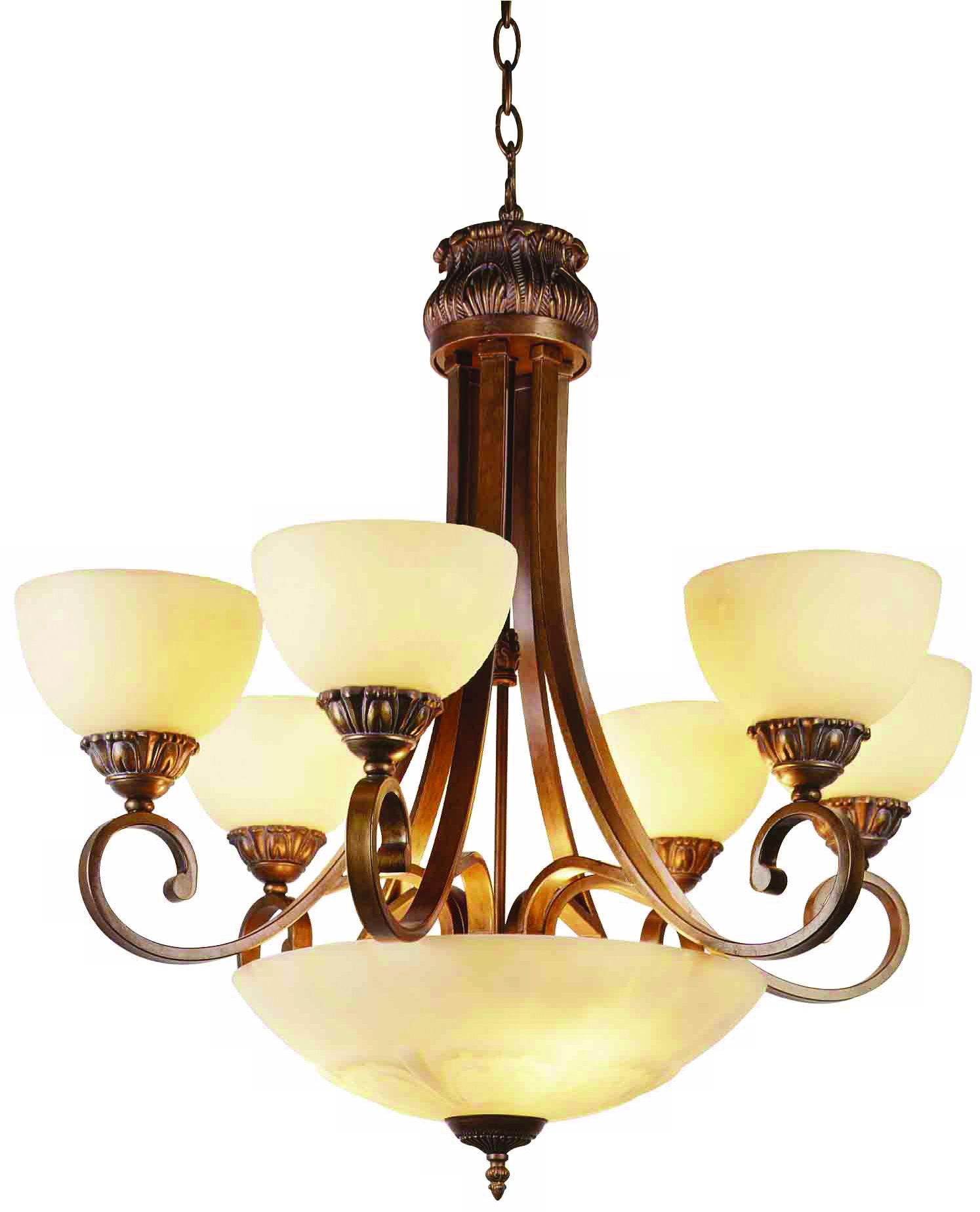 Cozamel Gold Collection Rosewood Finish Chandelier