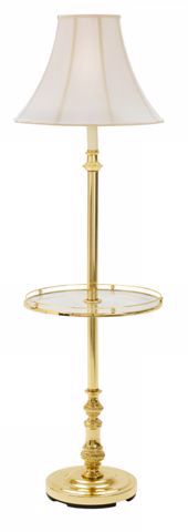 Polished Brass Fabric Shade Floor Lamp