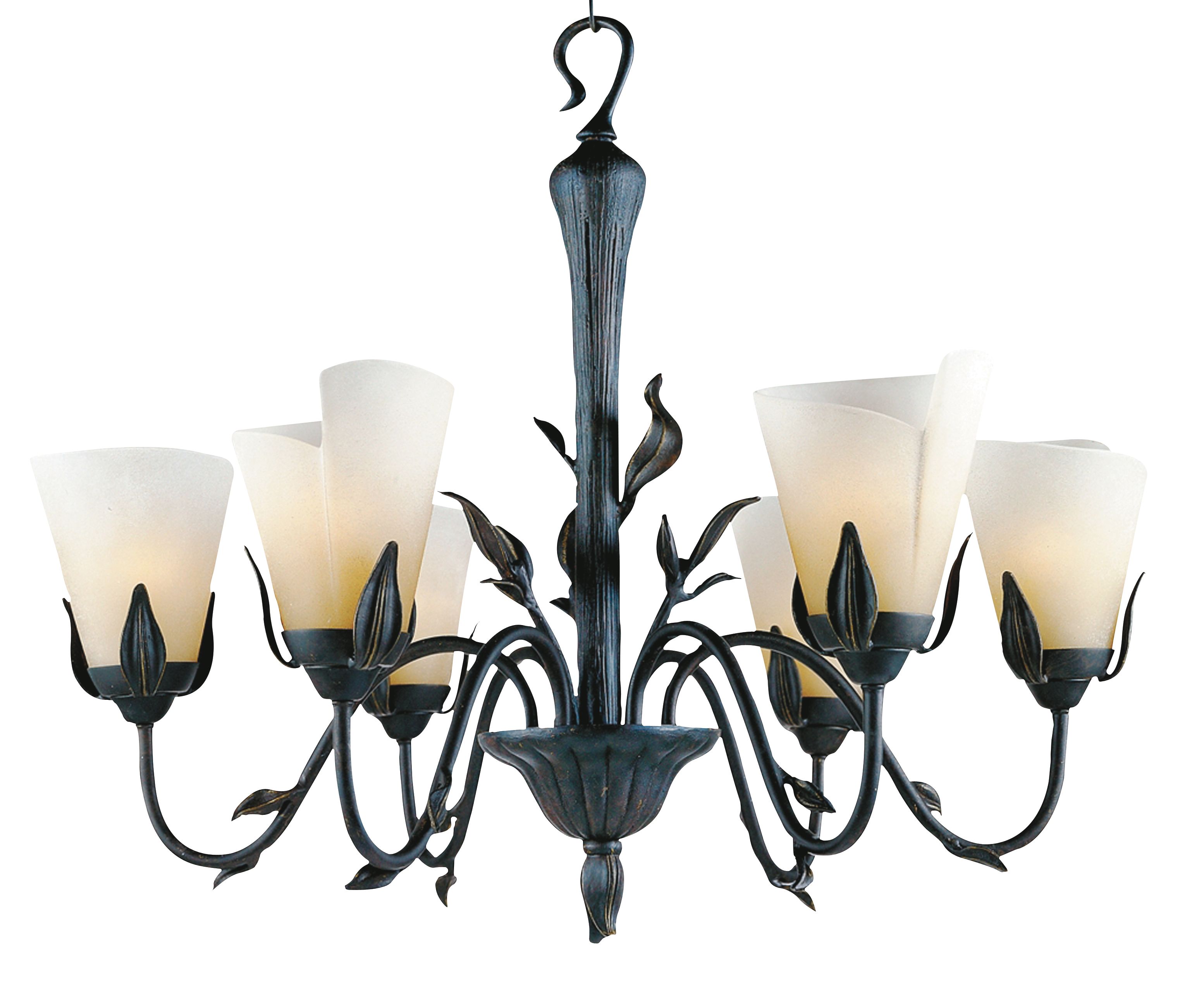 Las Cruces Collection 6 Light Iron Leaf Chandelier