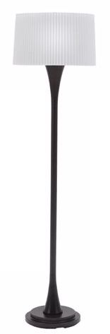Bronze Hourglass White Knife Pleated Shade Floor Lamp