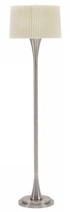Brushed Steel Hourglass Knife Pleated Shade Floor Lamp