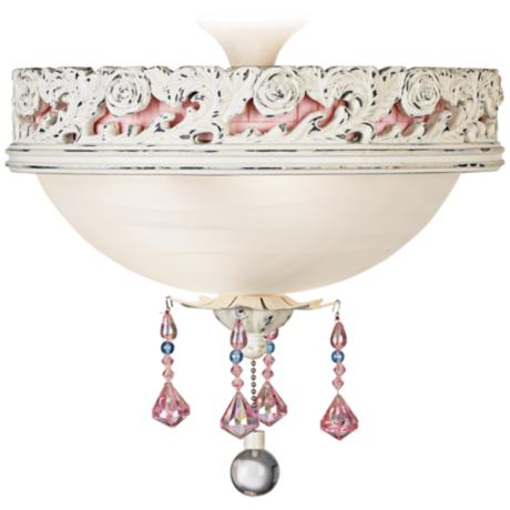 Pretty In Pink Pull Chain Ceiling Fan Light Kit - #13985 | LampsPlus.
