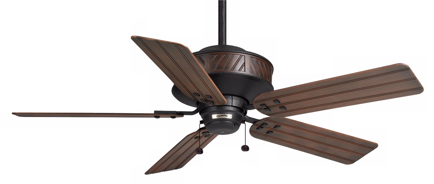 52" Casablanca Cottage Black Cordovan Outdoor Ceiling Fan
