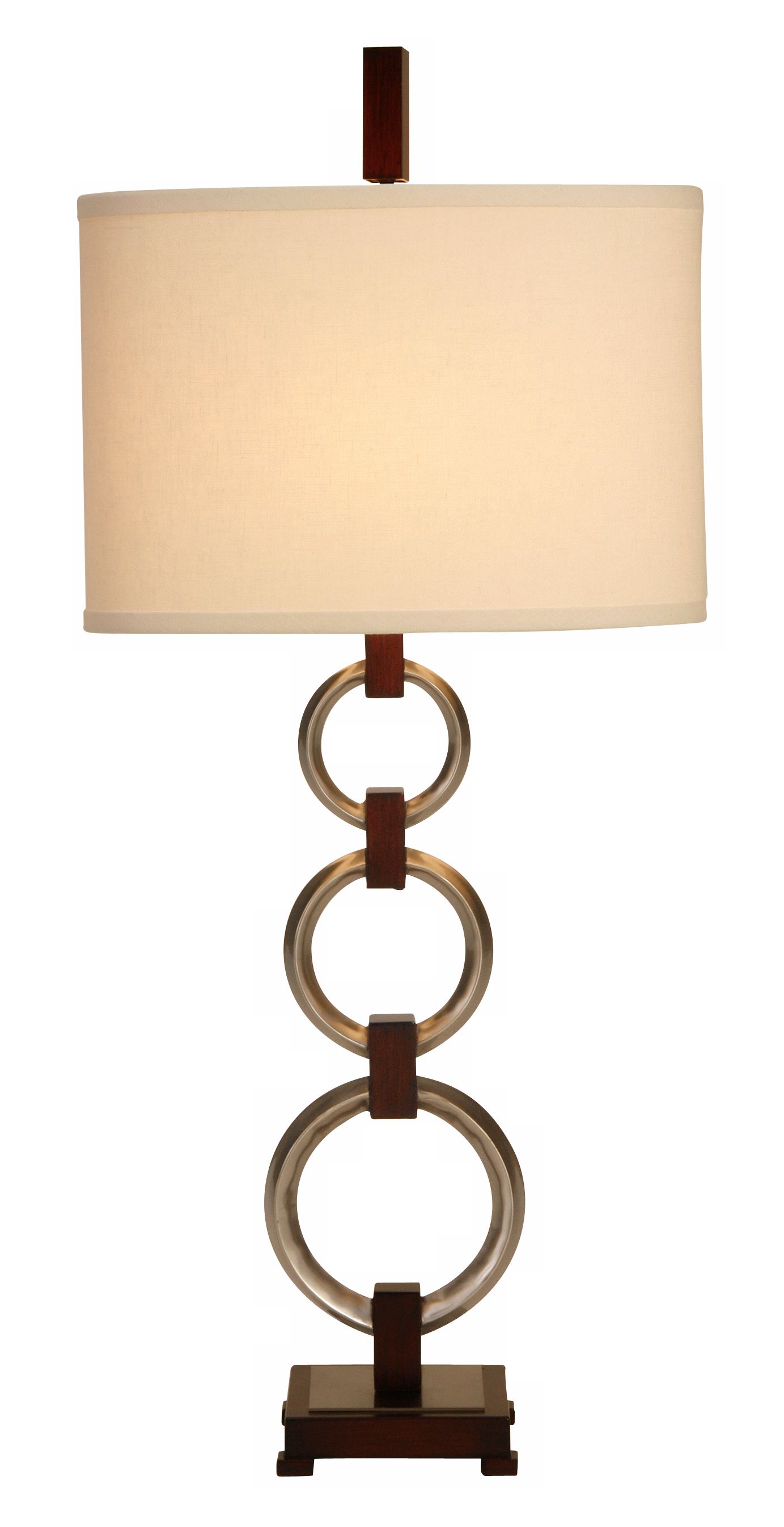 Raschella Satin Nickel Three Ring Table Lamp