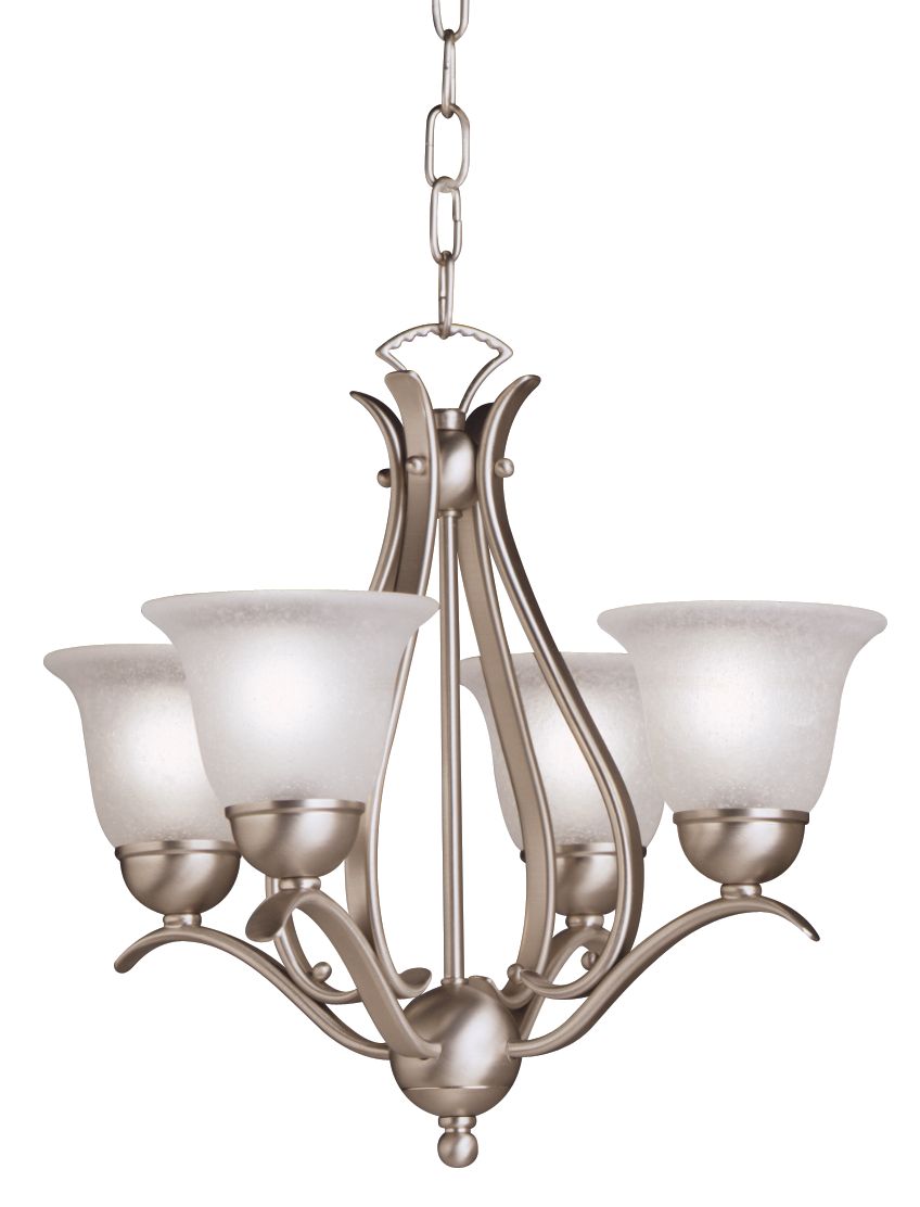 Four Light Brushed Nickel Finish Chandelier