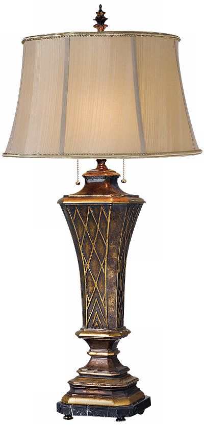 Bob Mackey Marquee Merlot Square Urn Table Lamp