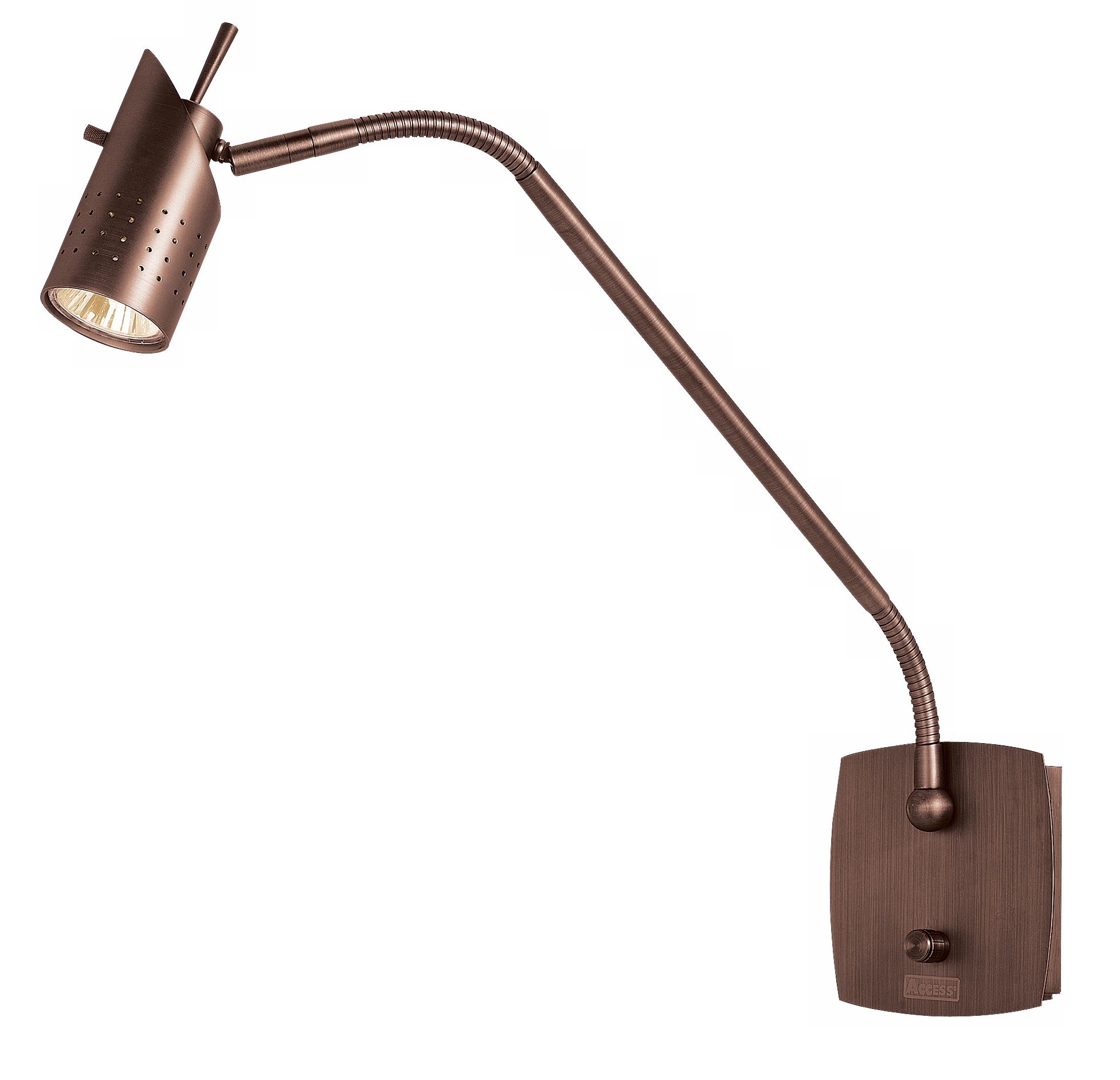 Halogen Gooseneck Bronze Plug-In Wall Lamp
