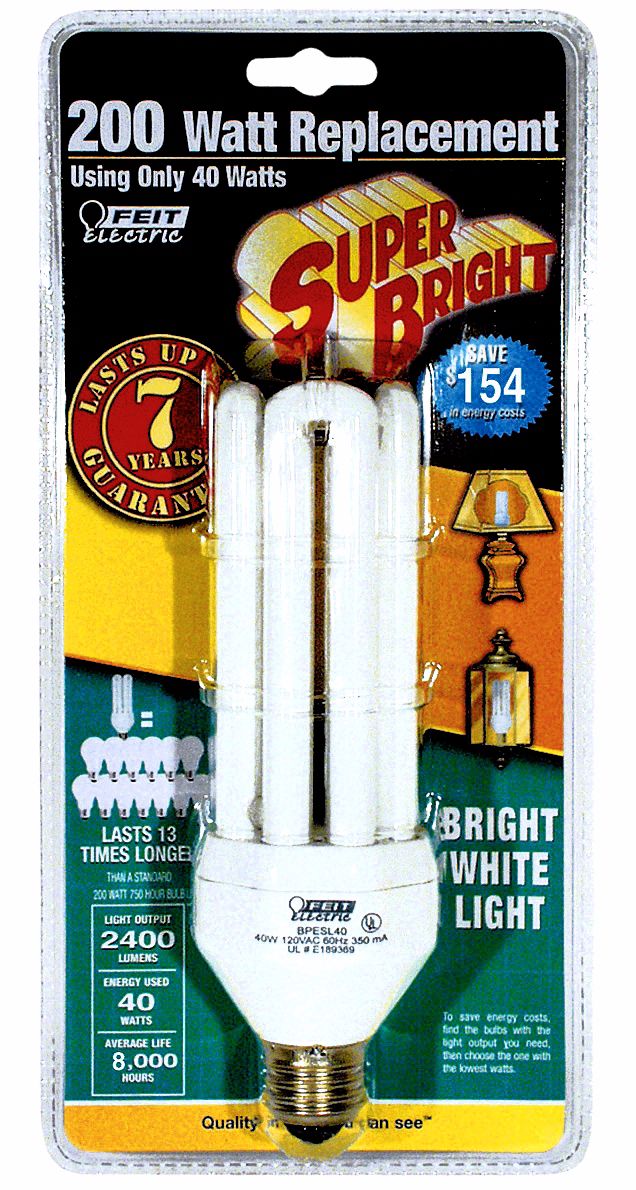 40 Watt Bright White Light CFL Light Bulb 14803