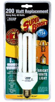 40 Watt Bright White Light CFL Light Bulb 14803