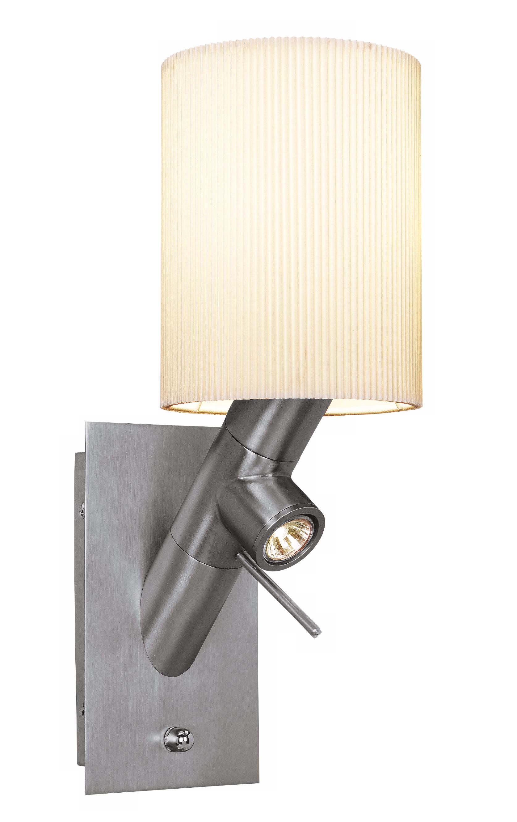 Kirby Brushed Steel Twin Light Wall Lamp