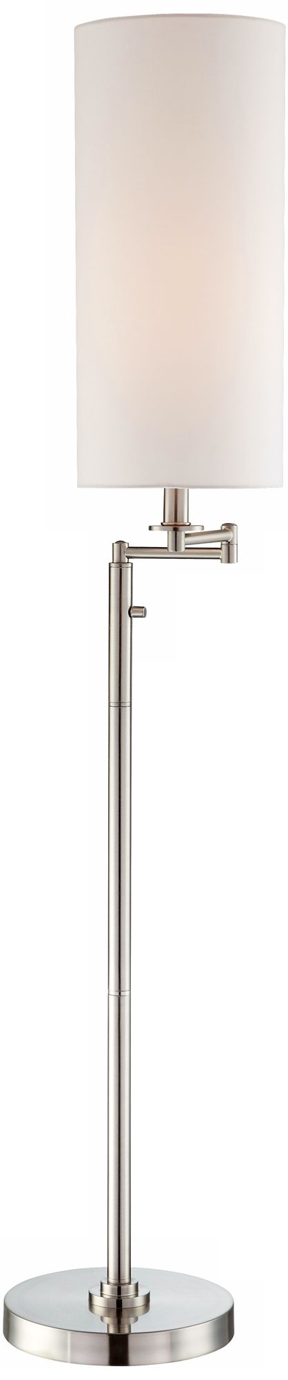 Possini Euro Cylindrical Linen Shade Swingarm Floor Lamp