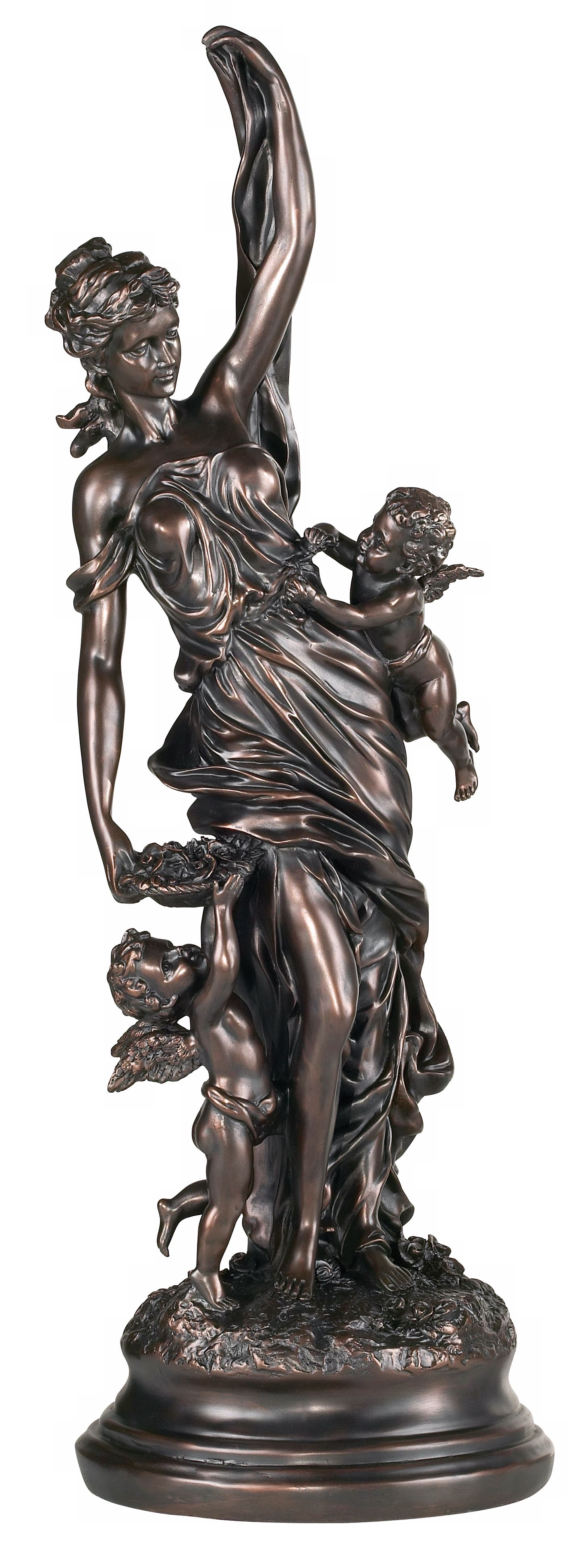 Maiden and Cupids Accent Sculpture