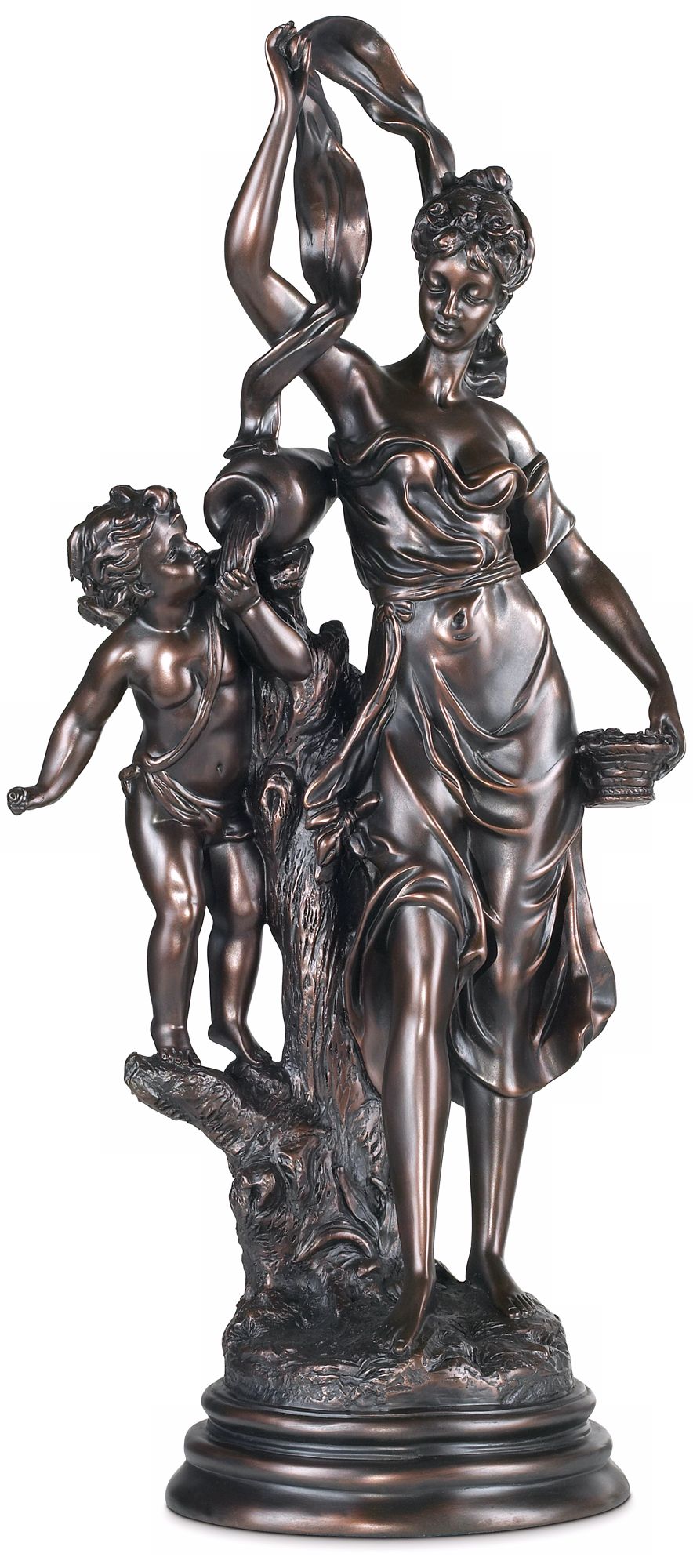 Maiden and Cupid Accent Sculpture
