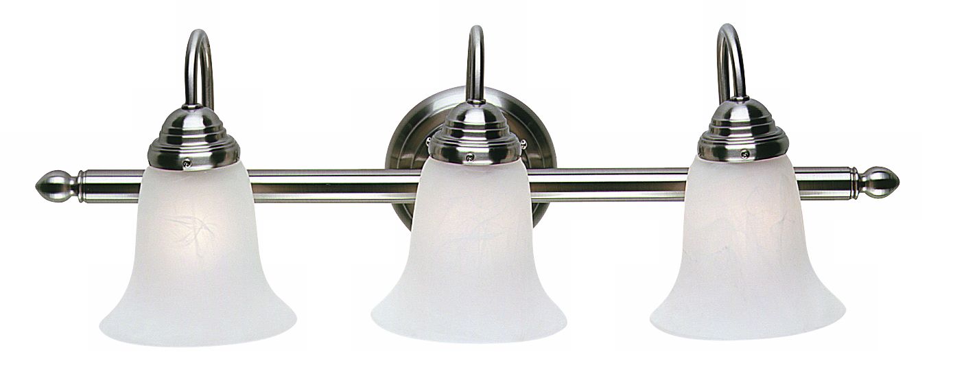 Energy Efficient Steel 25 1/8" Wide Bathroom Light Fixture