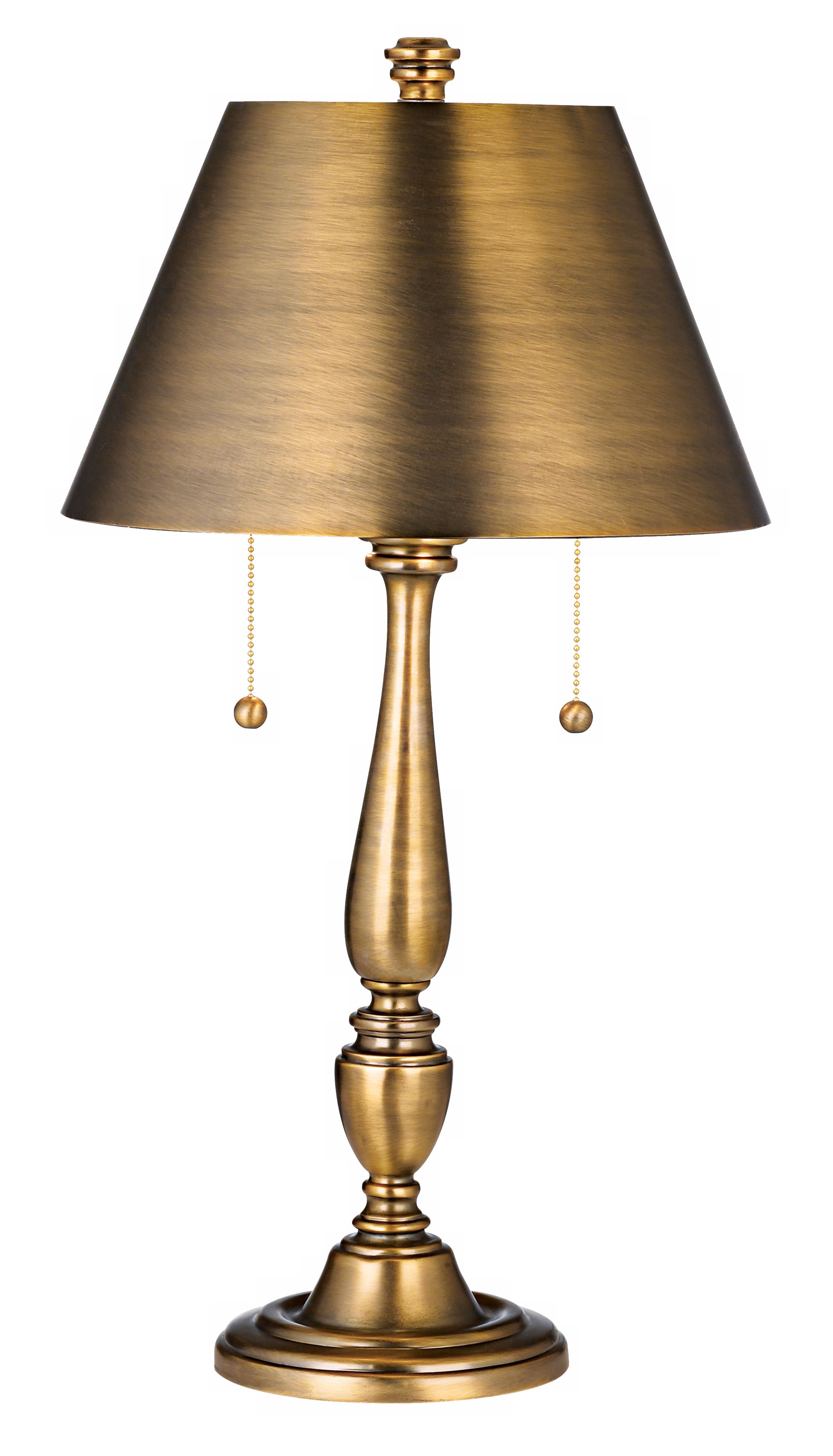 Brass Finish Library Metal Shade Table Lamp