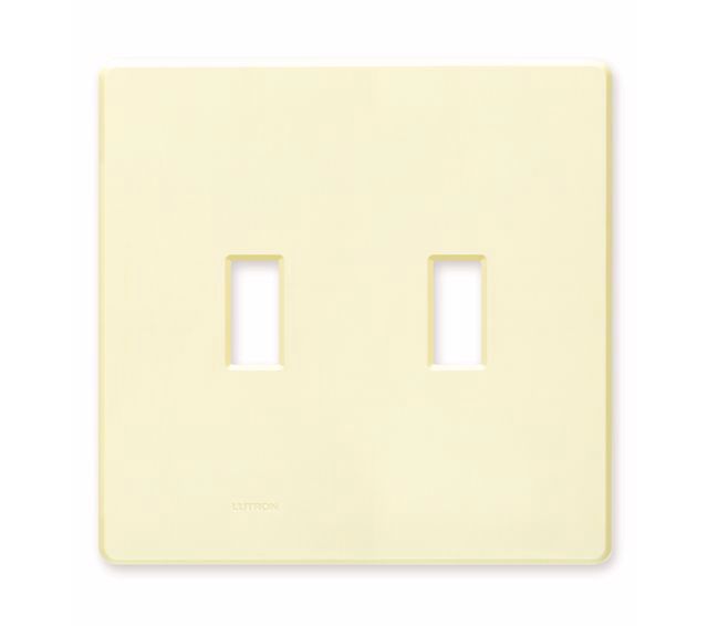 Lutron Almond 2 Gang Screwless Wall plate