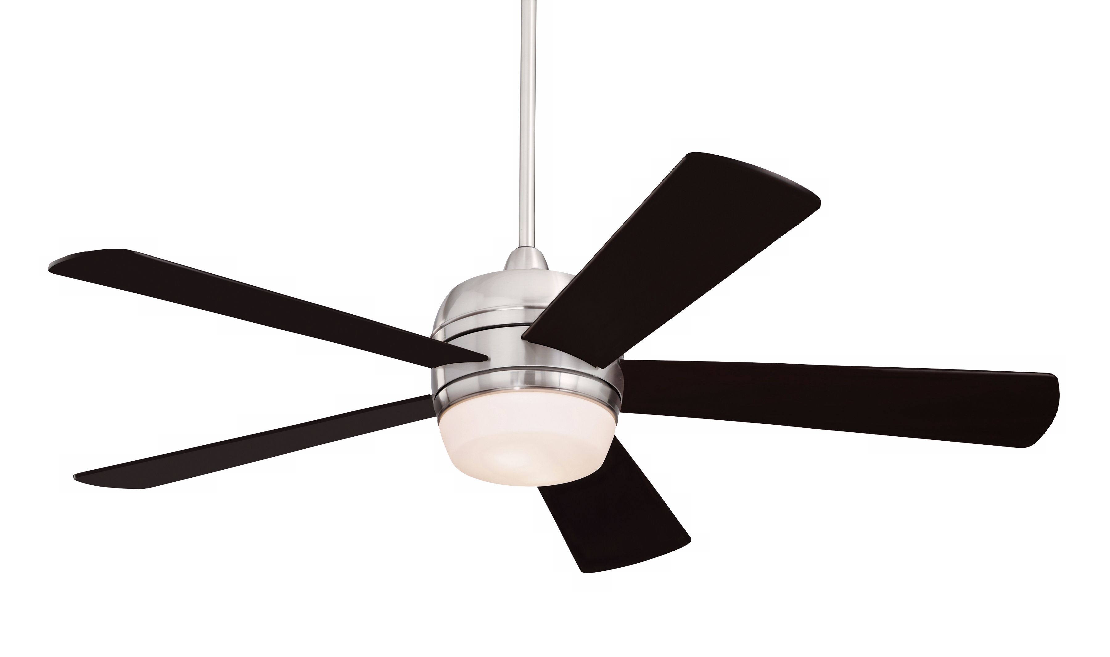52" Atomical Brushed Steel Black Blades Ceiling Fan