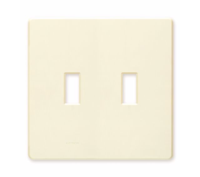 Lutron 2 Gang Screwless Light Almond Wall plate