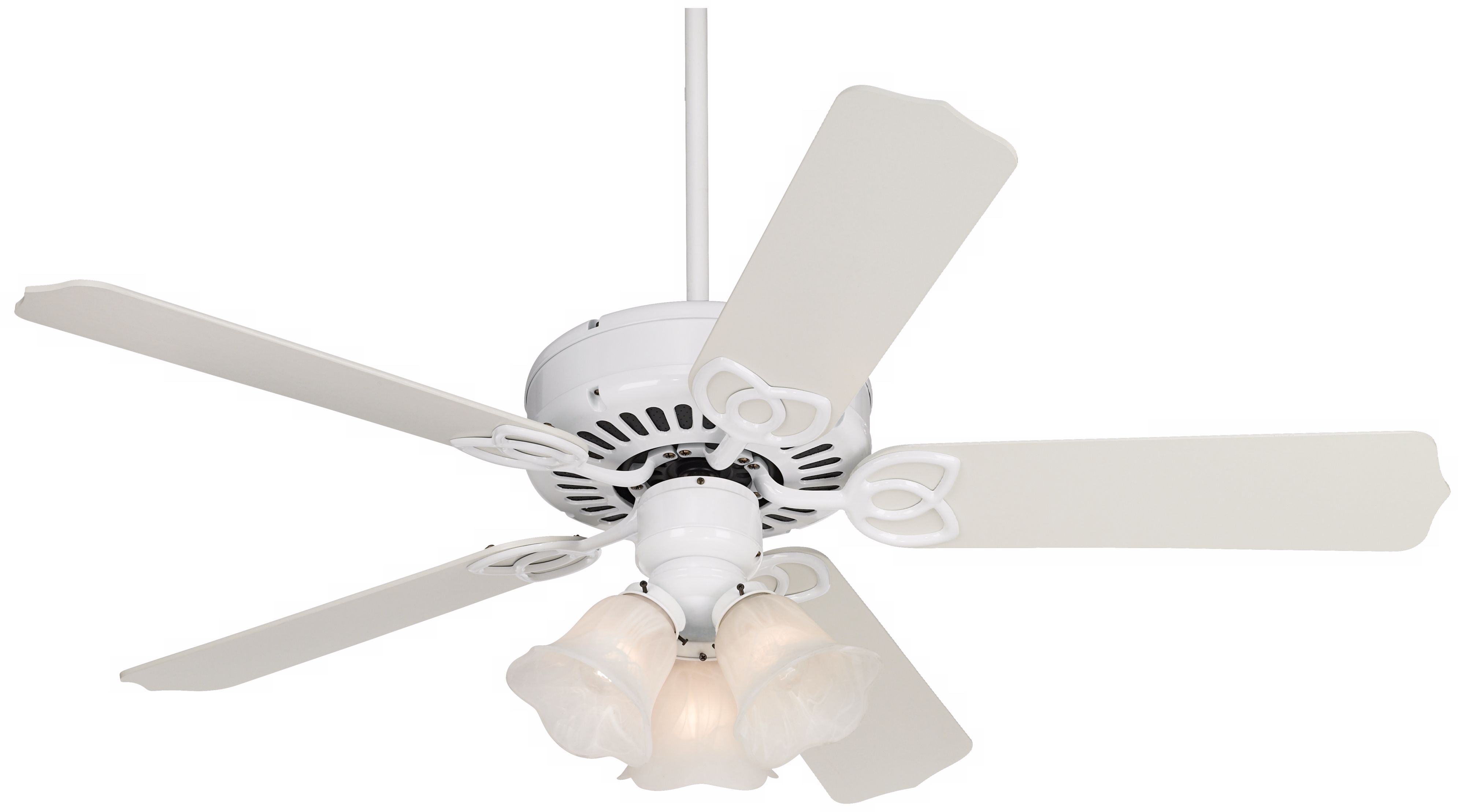 52 Lexington White Marbleized Scalloped Glass Ceiling Fan 16547 13764 88760