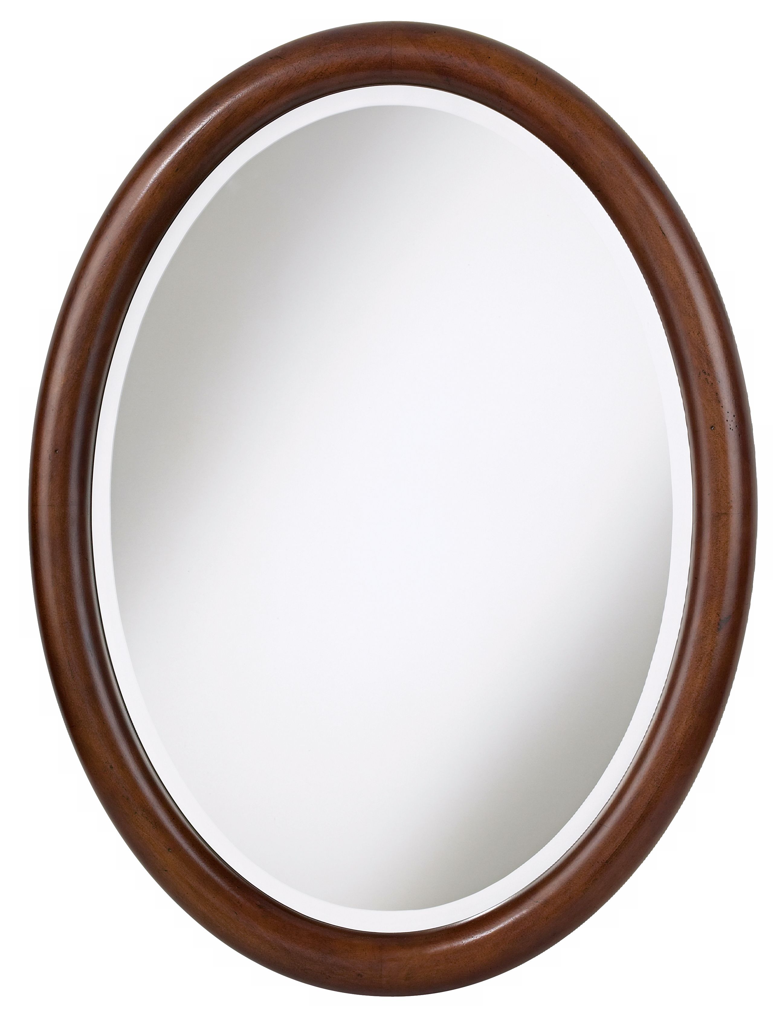 Minka Oval Cherry Finish Wood Mirror
